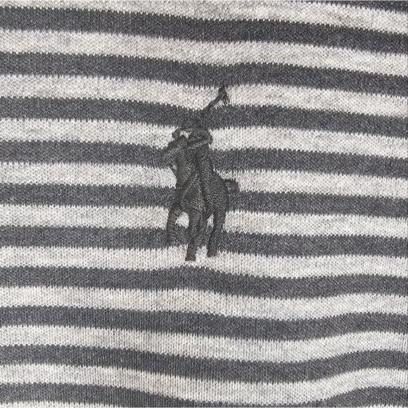 POLO RALPH LAUREN Men’s Gray Striped‎ Classic Fit Polo Shirt - Size XL - Picture 6 of 8